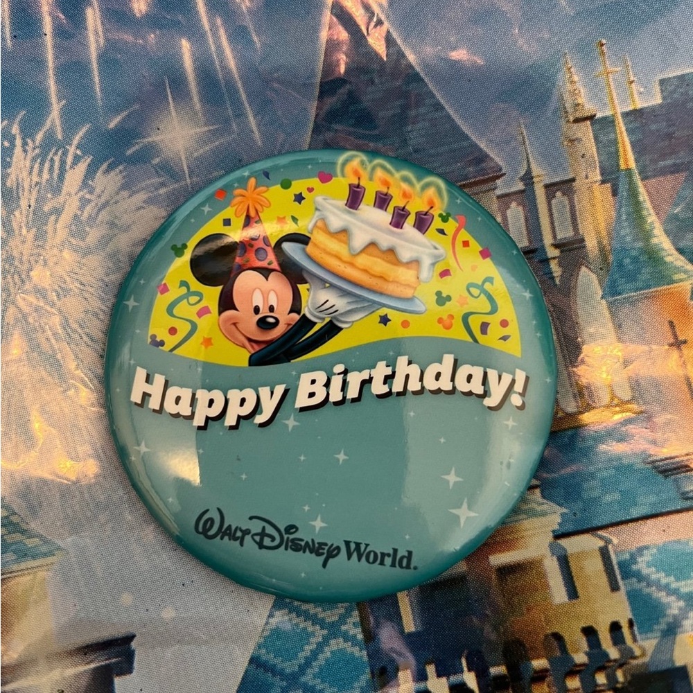 Walt Disney World Happy Birthday Button Mickey Mouse